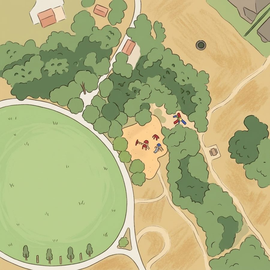 Illustrated map of Marcy Park Playground