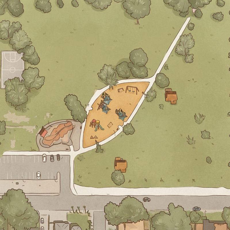 Illustrated map of Mariposa Park