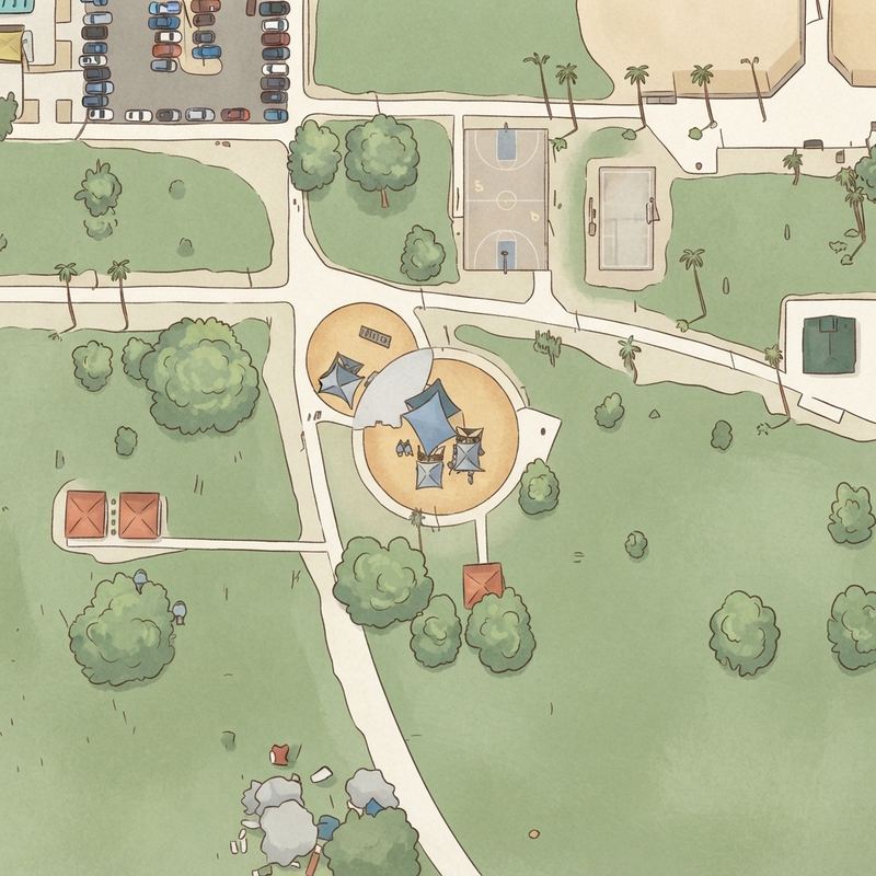 Illustrated map of Marivue Park