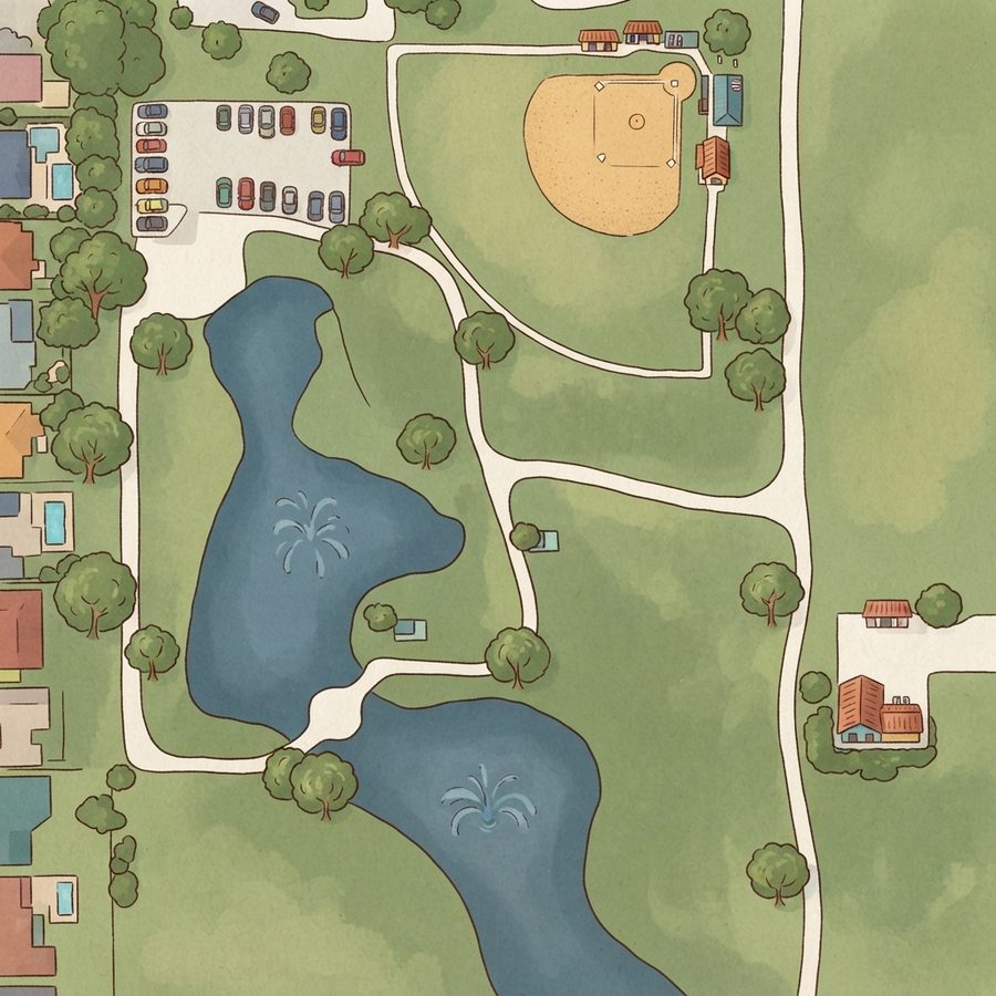 Illustrated map of Mark McGrath Park
