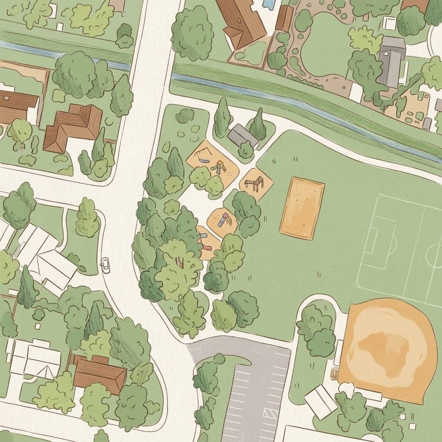 Illustrated map of Marker Park