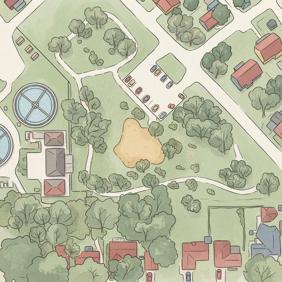 Illustrated map of Marrs Satsuma Pocket Park