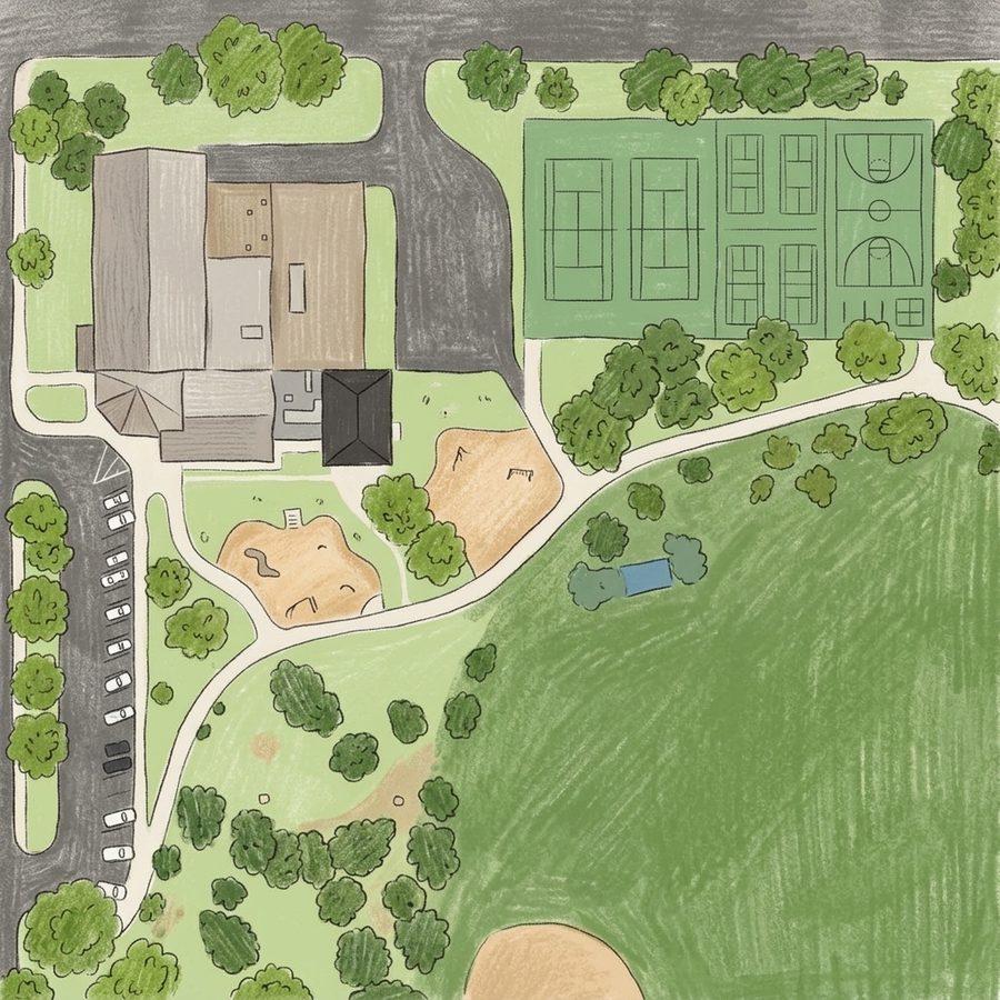 Illustrated map of Martin Luther King Jr Park