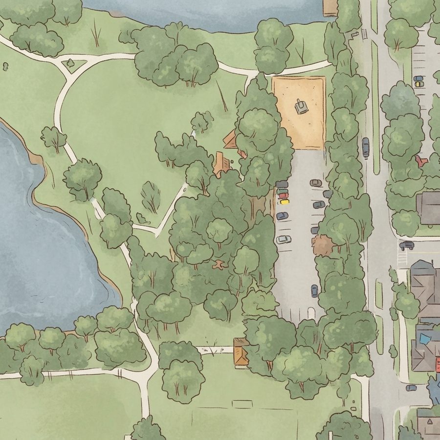 Illustrated map of Martin Luther King, Jr. Park