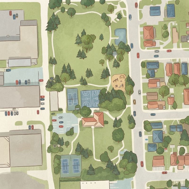 Illustrated map of Martin Luther King park
