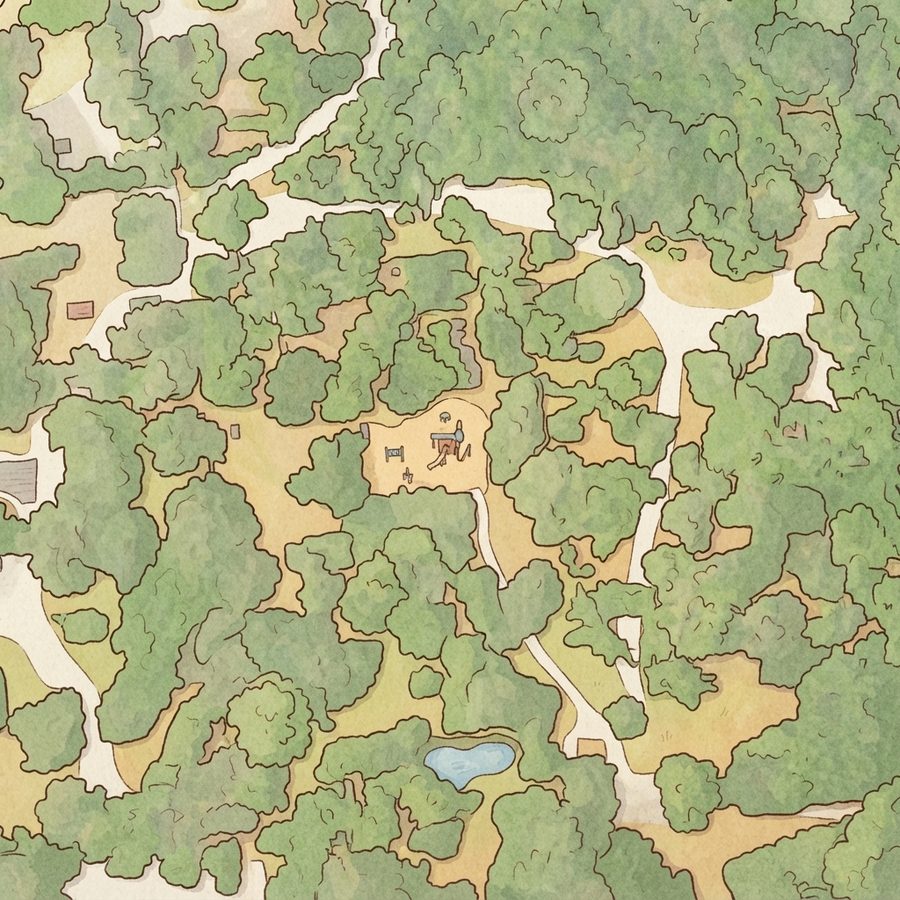Illustrated map of Martin Luther King Park Splash Pad