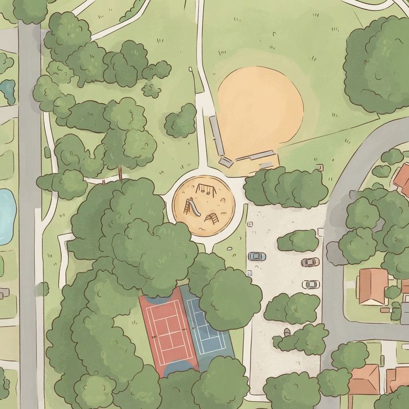 Illustrated map of Martin Weiss Park
