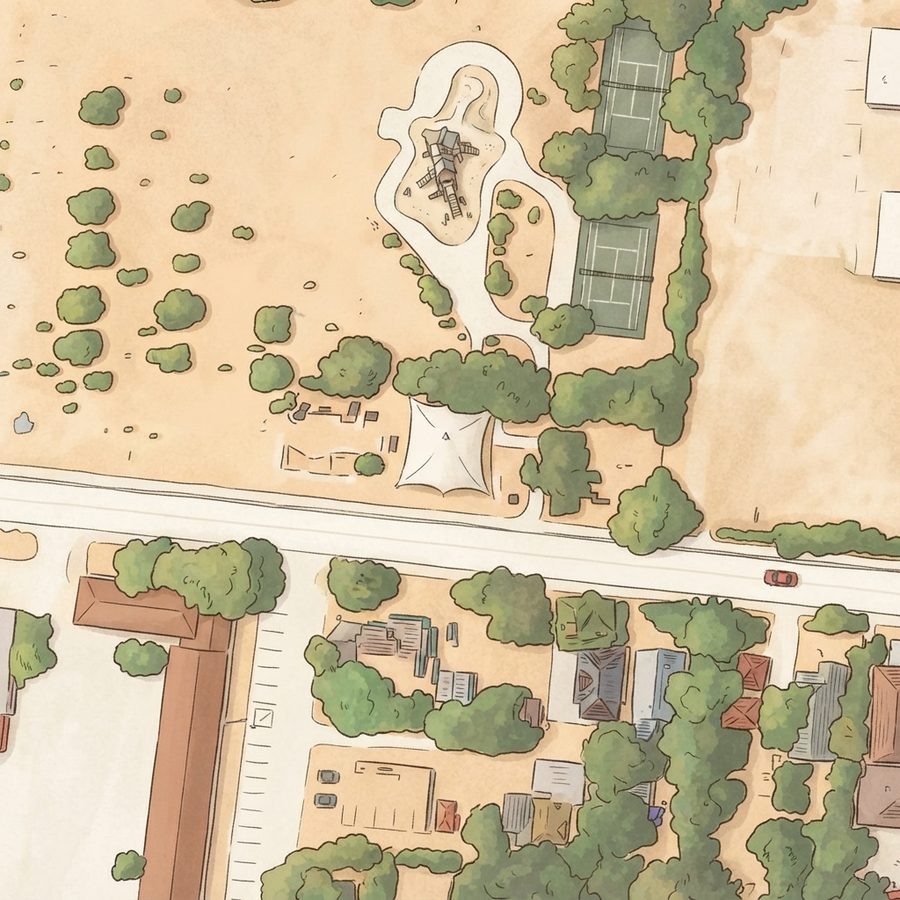 Illustrated map of Martinez Park