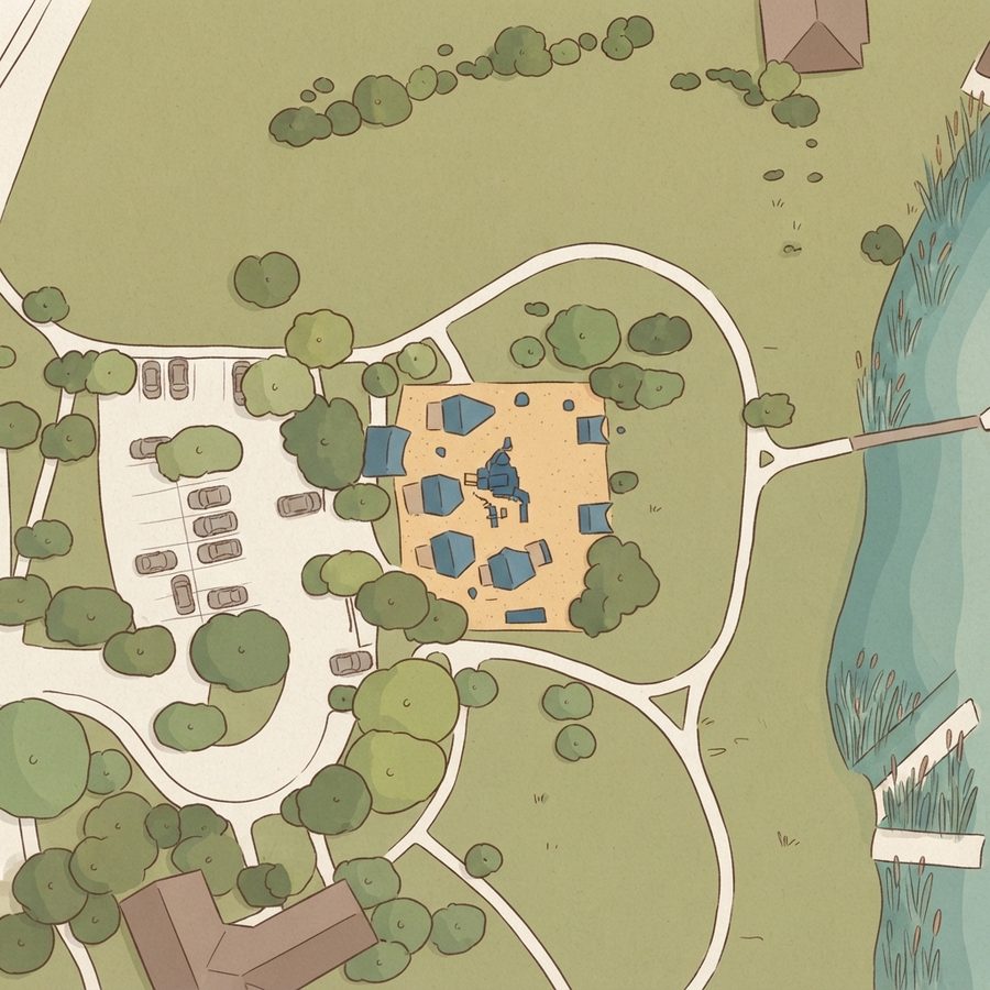 Illustrated map of Mary Heads Carter Park