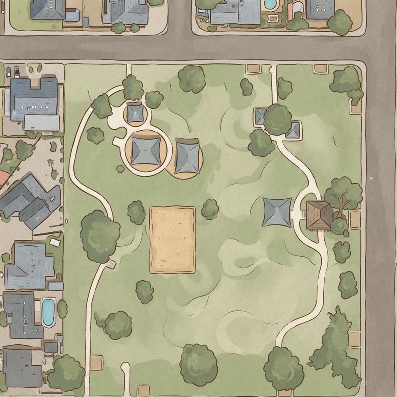 Illustrated map of Mary Silva Park