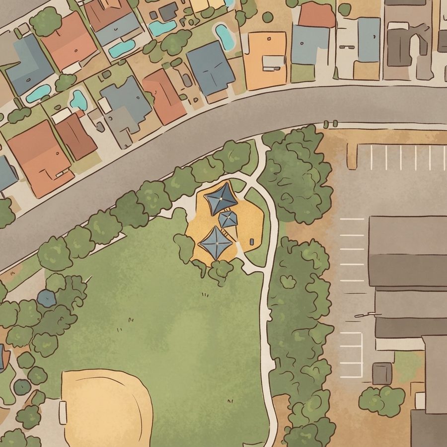 Illustrated map of Maslow Park