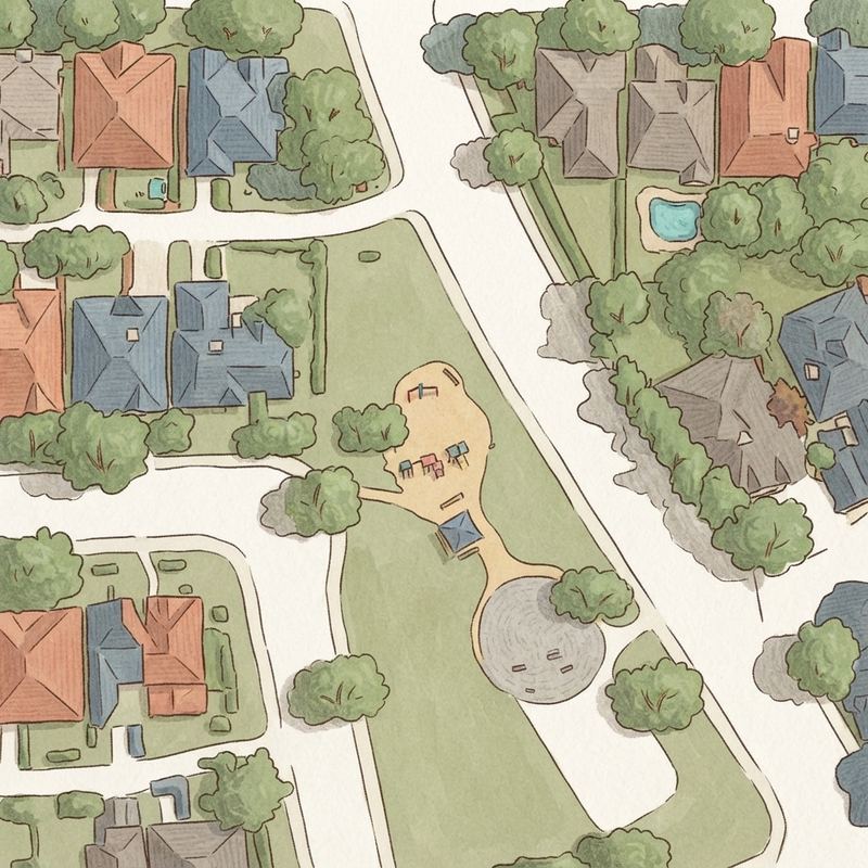 Illustrated map of Mateo Park