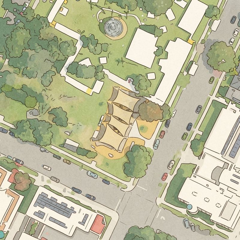 Illustrated map of Mathewson Park