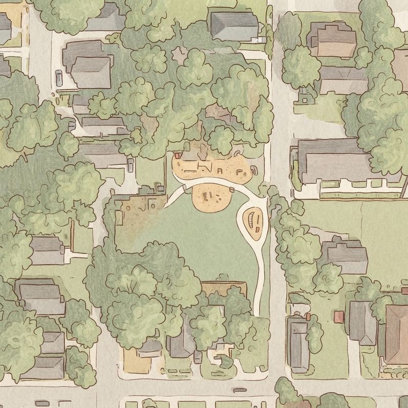 Illustrated map of Mattie Freeland Park