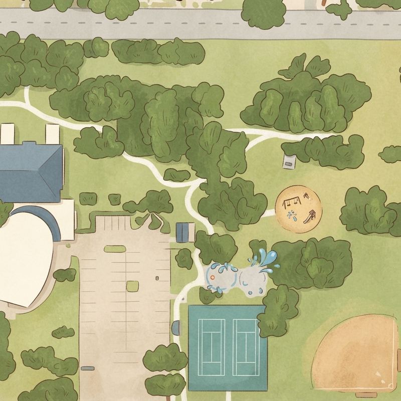 Illustrated map of Mattie Nash-Myrtle Davis Park