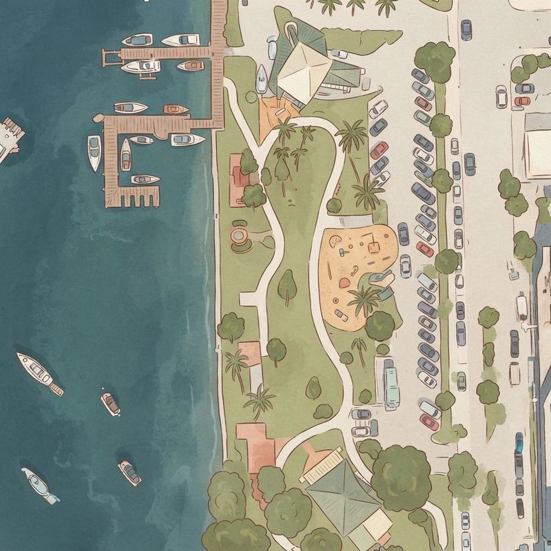 Illustrated map of Maurice Gibb Memorial Park