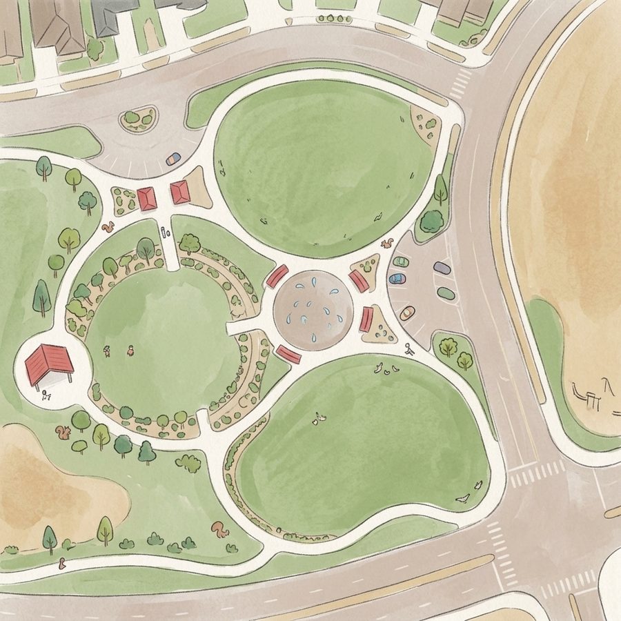 Illustrated map of Maverick Mesa Park
