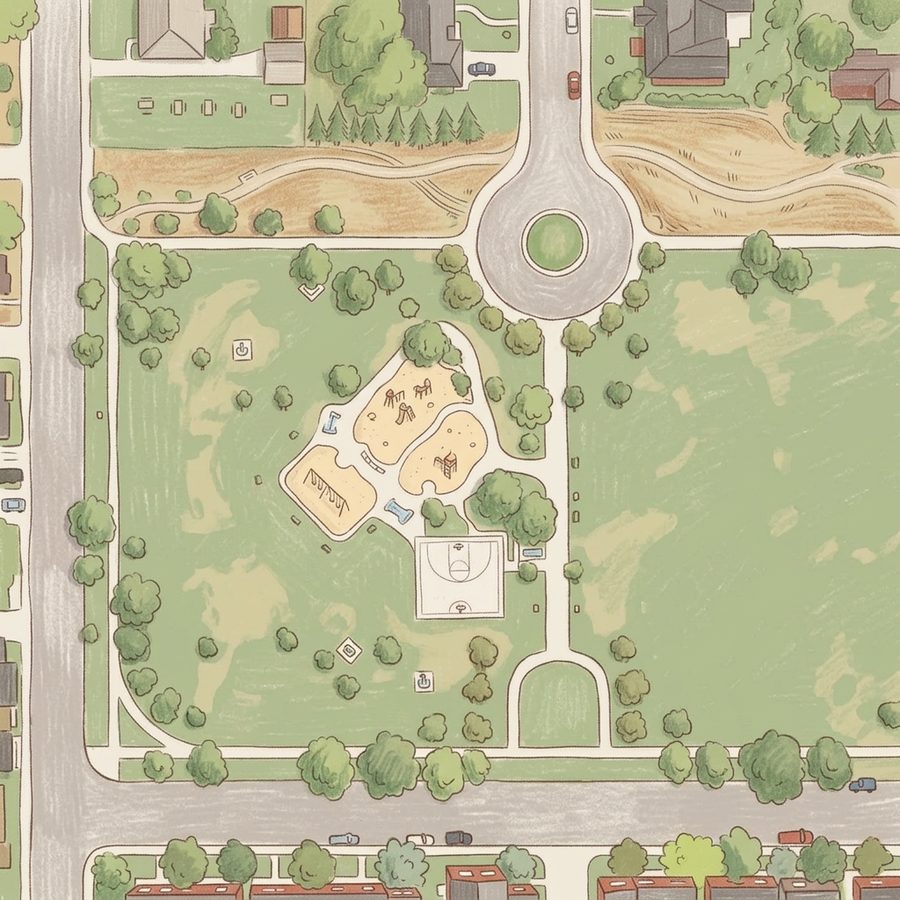 Illustrated map of Mayfair Park