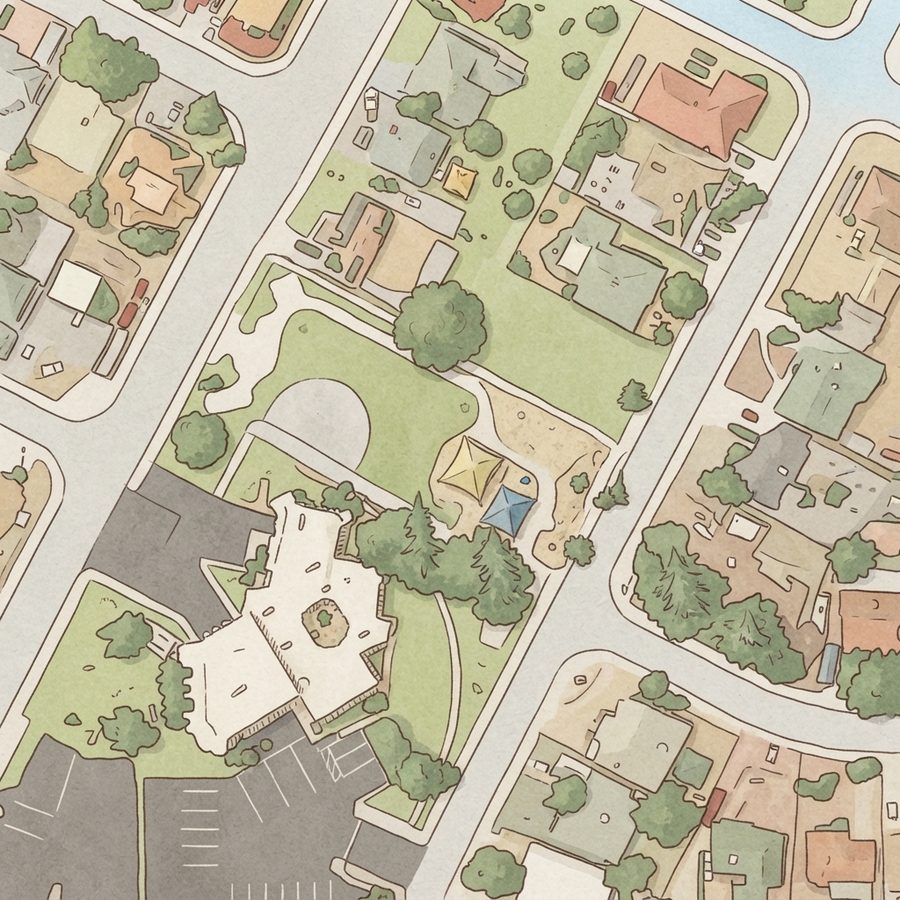 Illustrated map of Mayfair Place Park