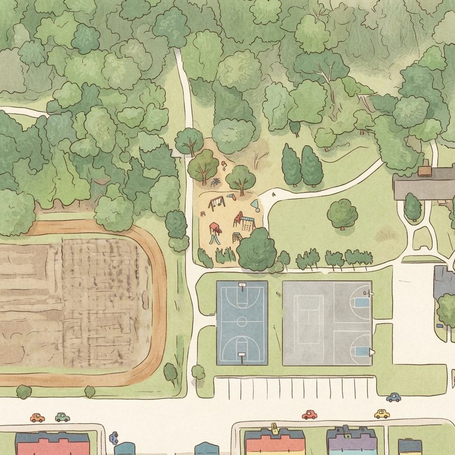 Illustrated map of Mayor Carl T. Langford Park