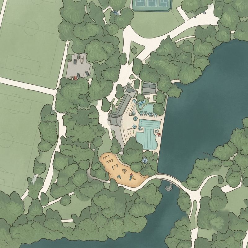 Illustrated map of Mayor's Grove Playground