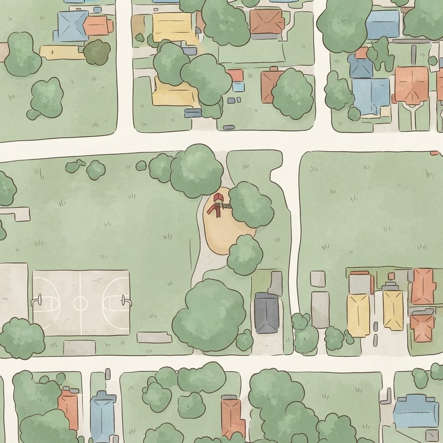 Illustrated map of McCullough Park