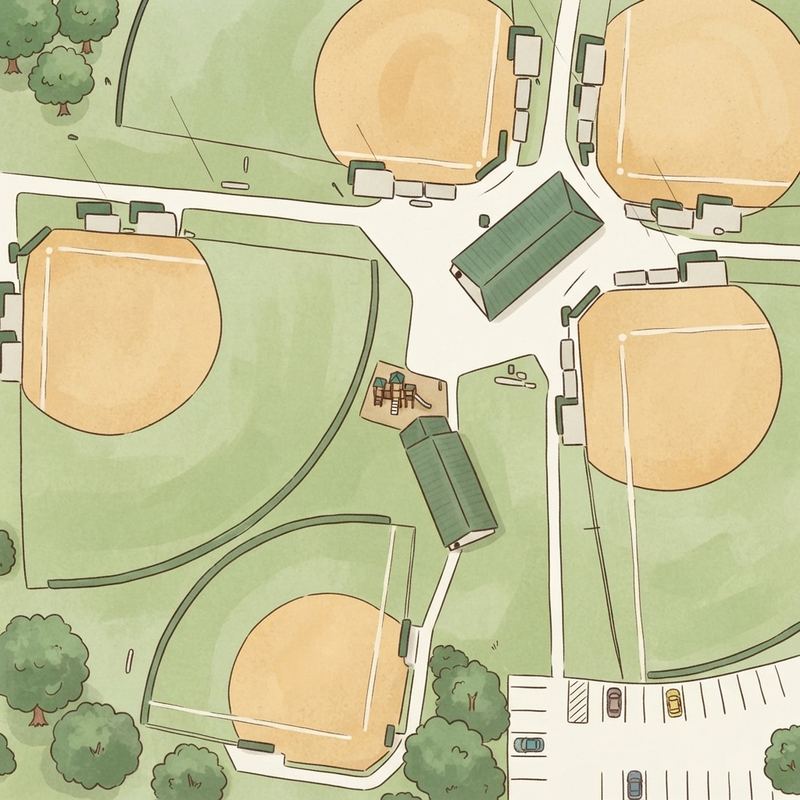 Illustrated map of McCurry Park North Soccer Fields