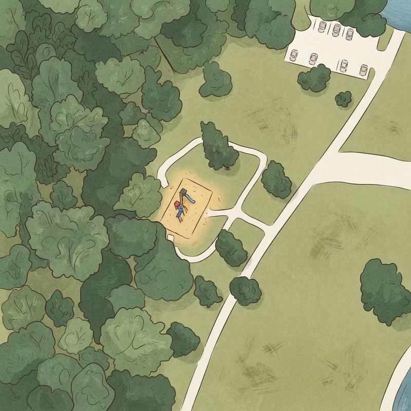 Illustrated map of McCurry Park Picnic Area & Walking Trails