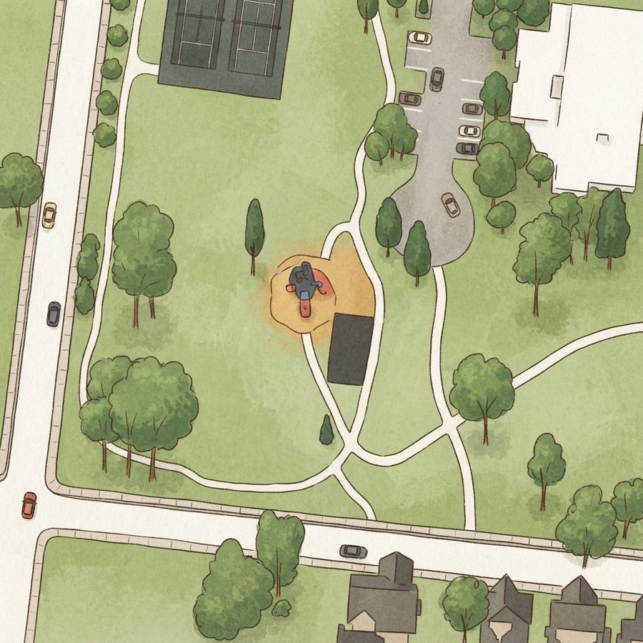 Illustrated map of McFerrin Park
