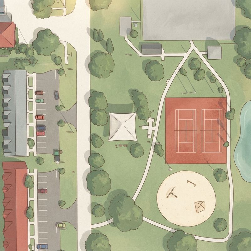 Illustrated map of McKibbin Park