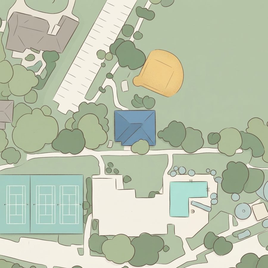 Illustrated map of McNair Memorial Park