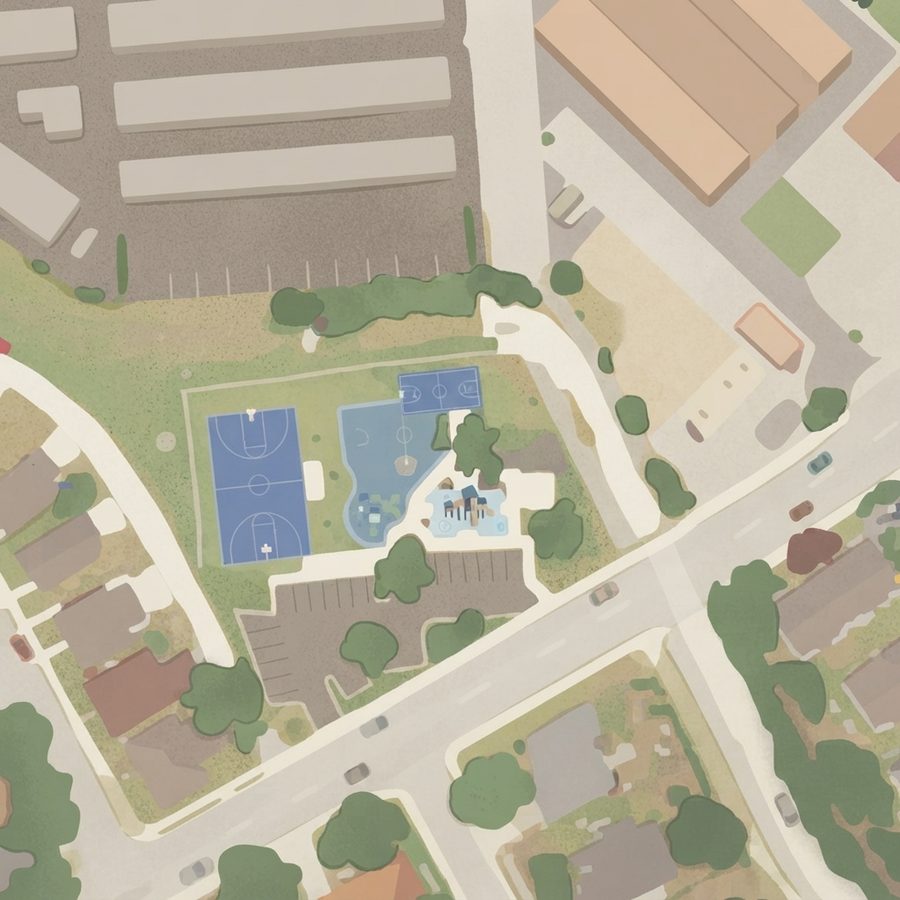 Illustrated map of Meadow Oaks Park