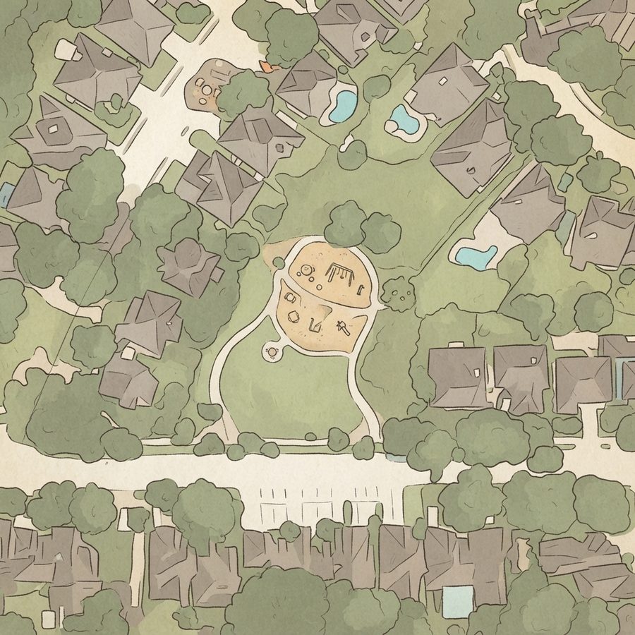 Illustrated map of Meadowchase Park