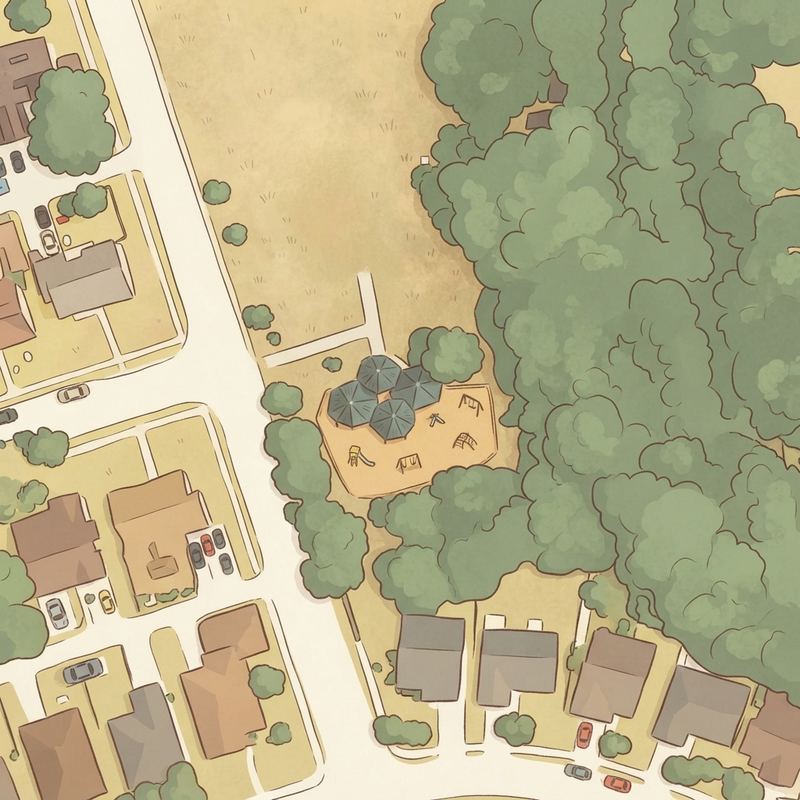 Illustrated map of Meadowcreek Park
