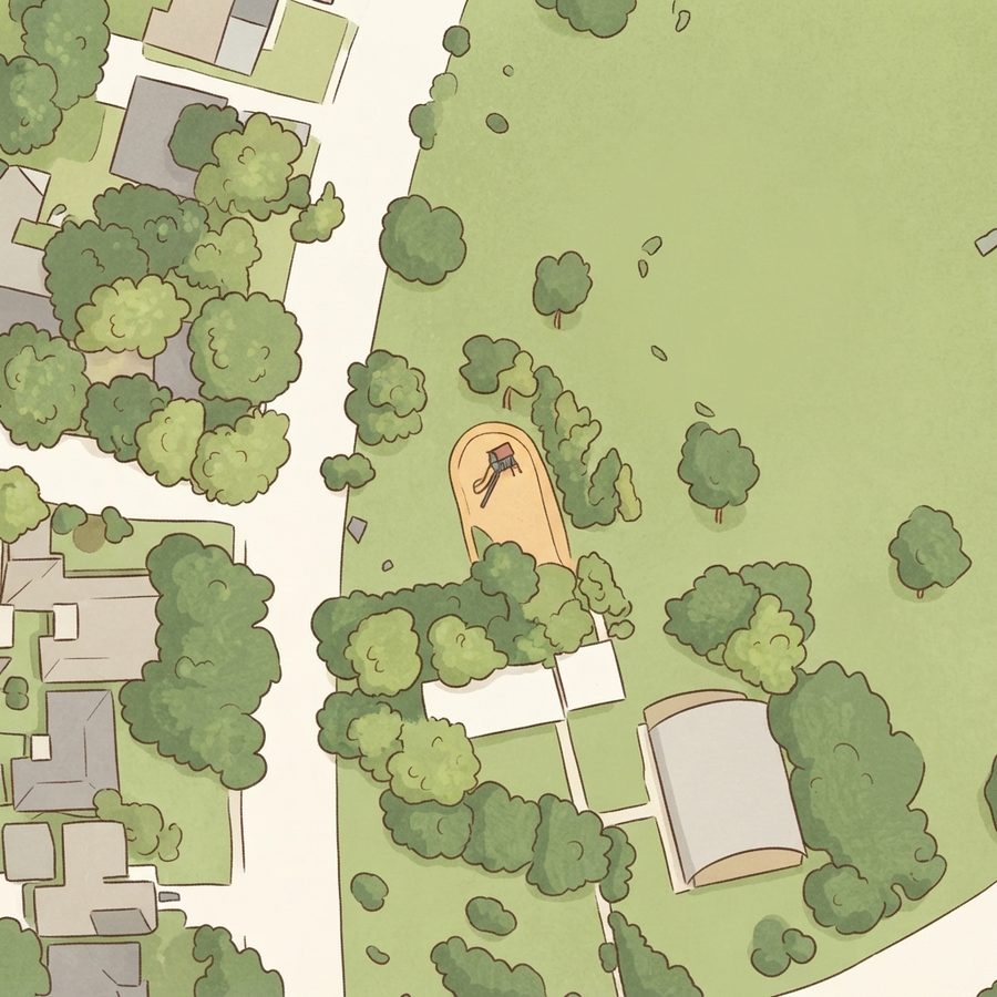 Illustrated map of Meadowcreek Village Park