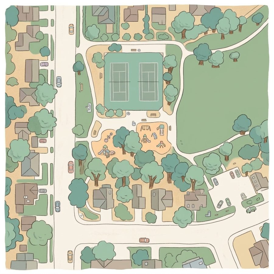 Illustrated map of Meadowlake Park