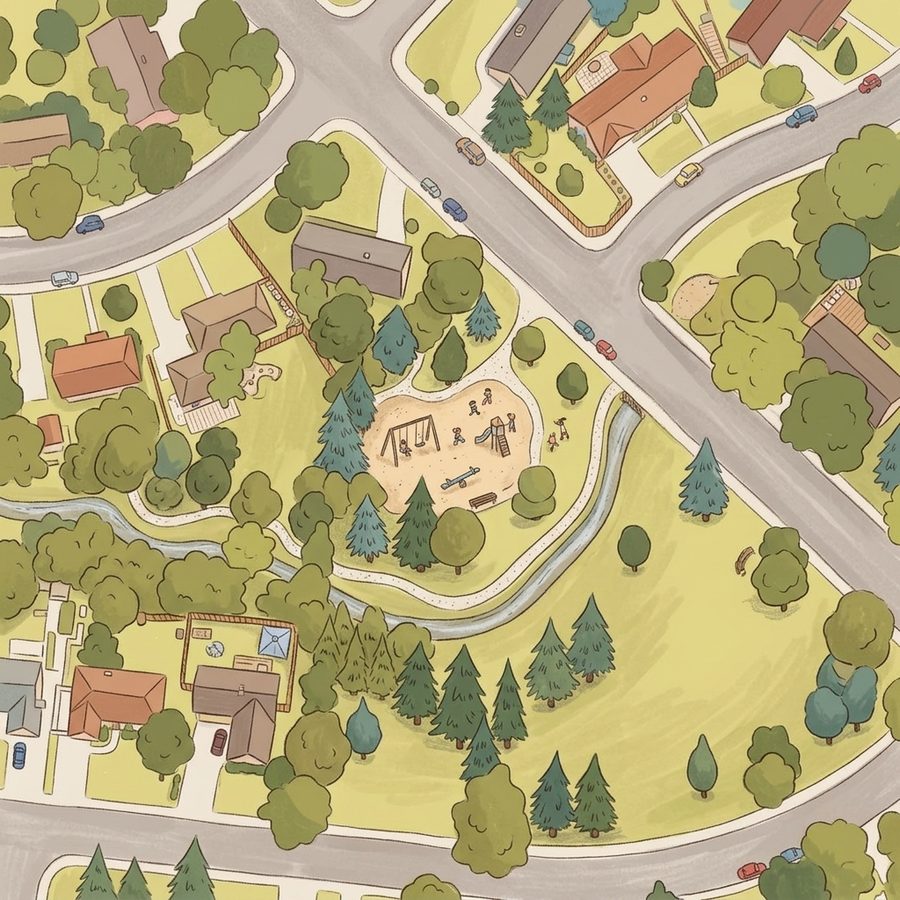 Illustrated map of Meadowlark Park