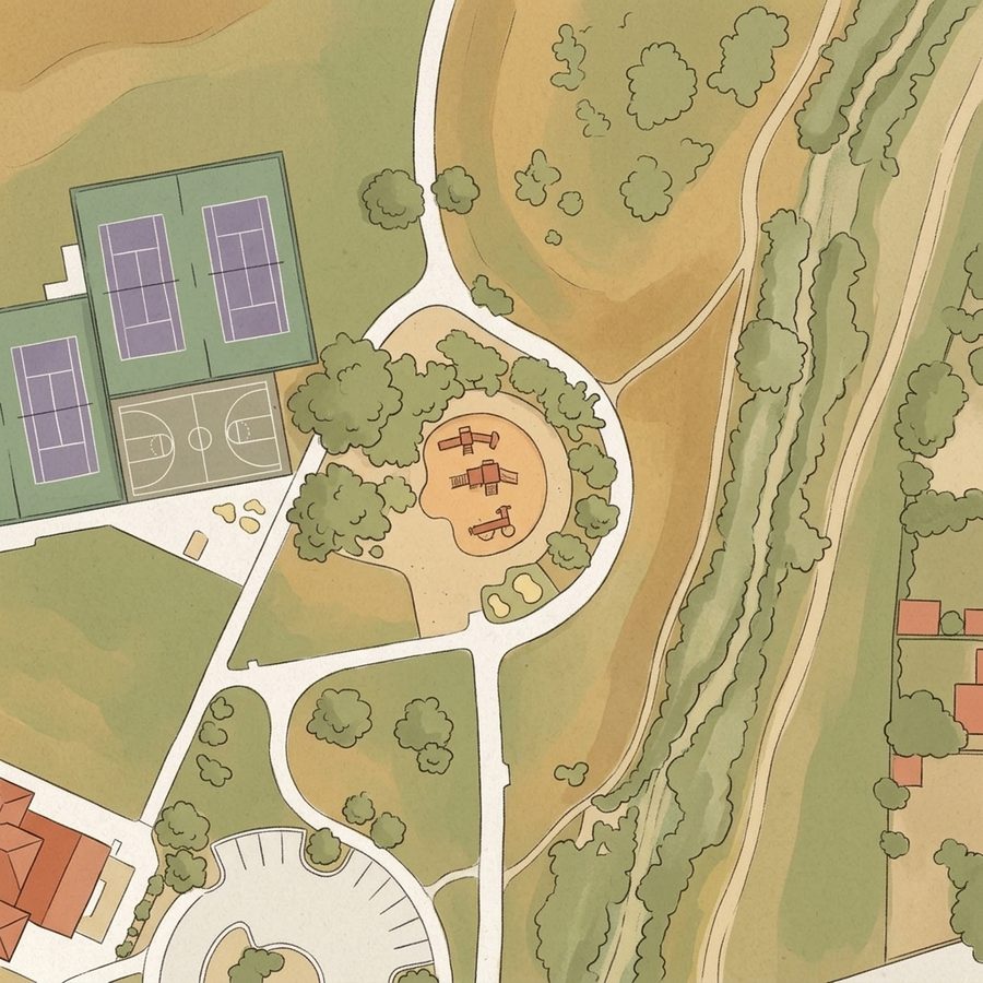 Illustrated map of Meadowood Park