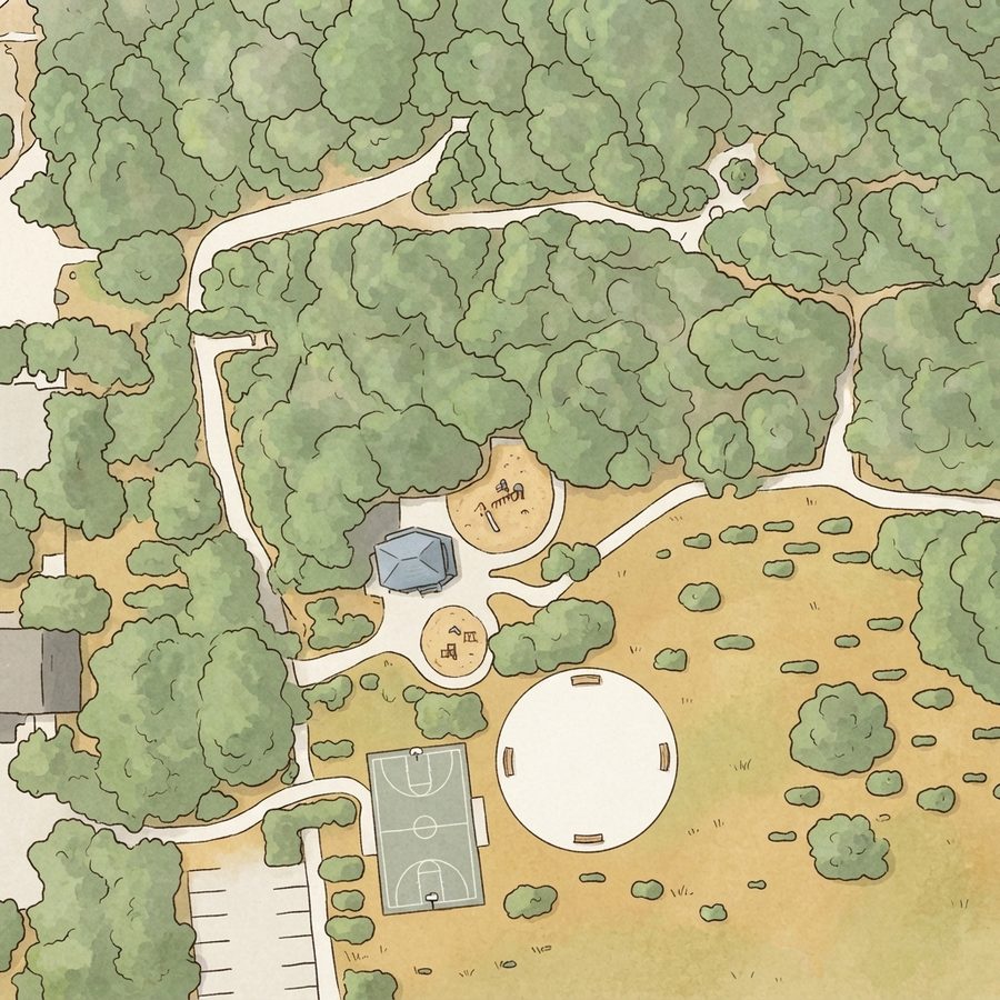 Illustrated map of Medina Base Park