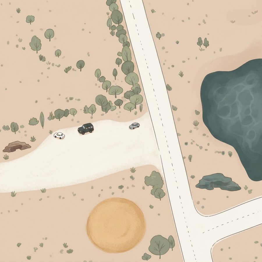 Illustrated map of Meet Up Lava Butte