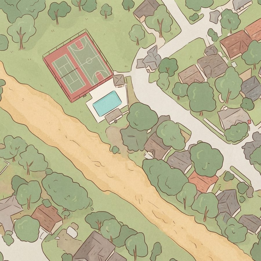Illustrated map of Memorial Creek Playground