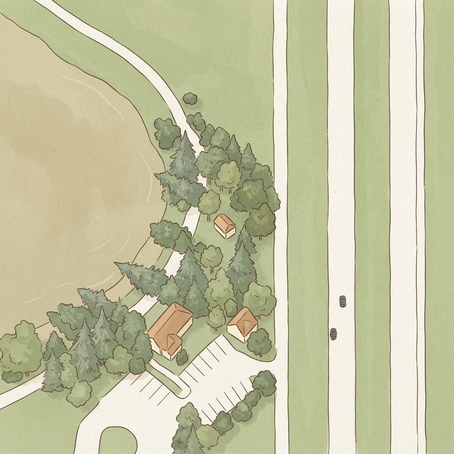 Illustrated map of Memorial Park Playground