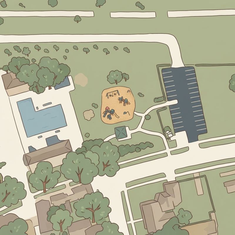 Illustrated map of Memorial Parkway Playground and Splash Pad