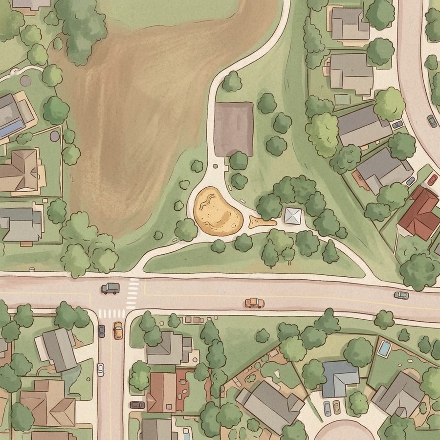 Illustrated map of Merritt Playground