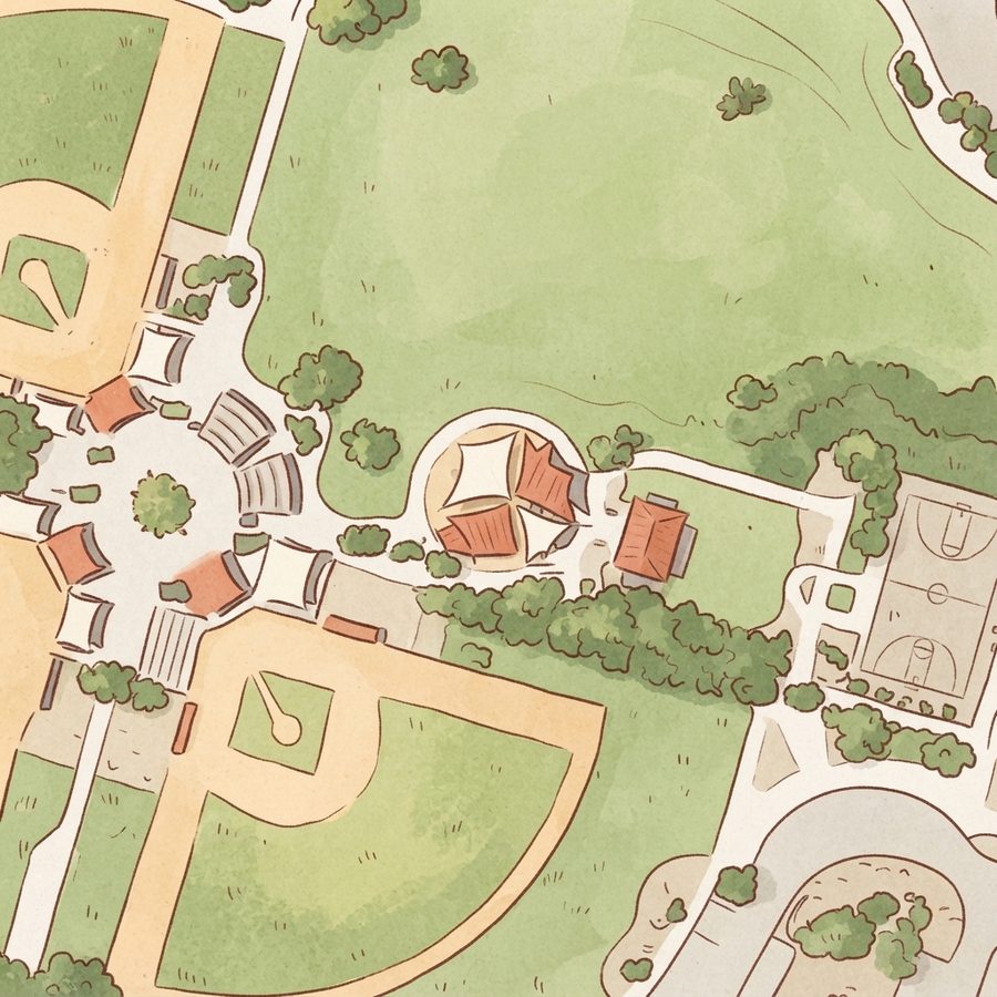 Illustrated map of Mesa Park