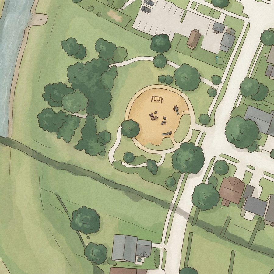 Illustrated map of Mesquite Park