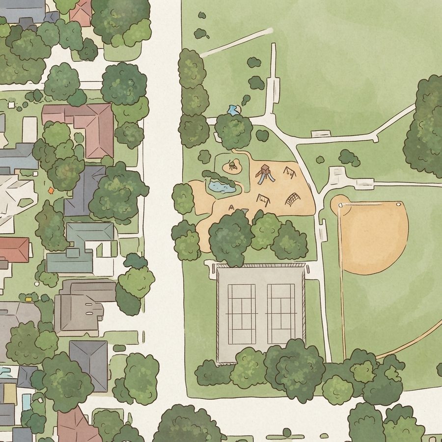 Illustrated map of Meyerland Park