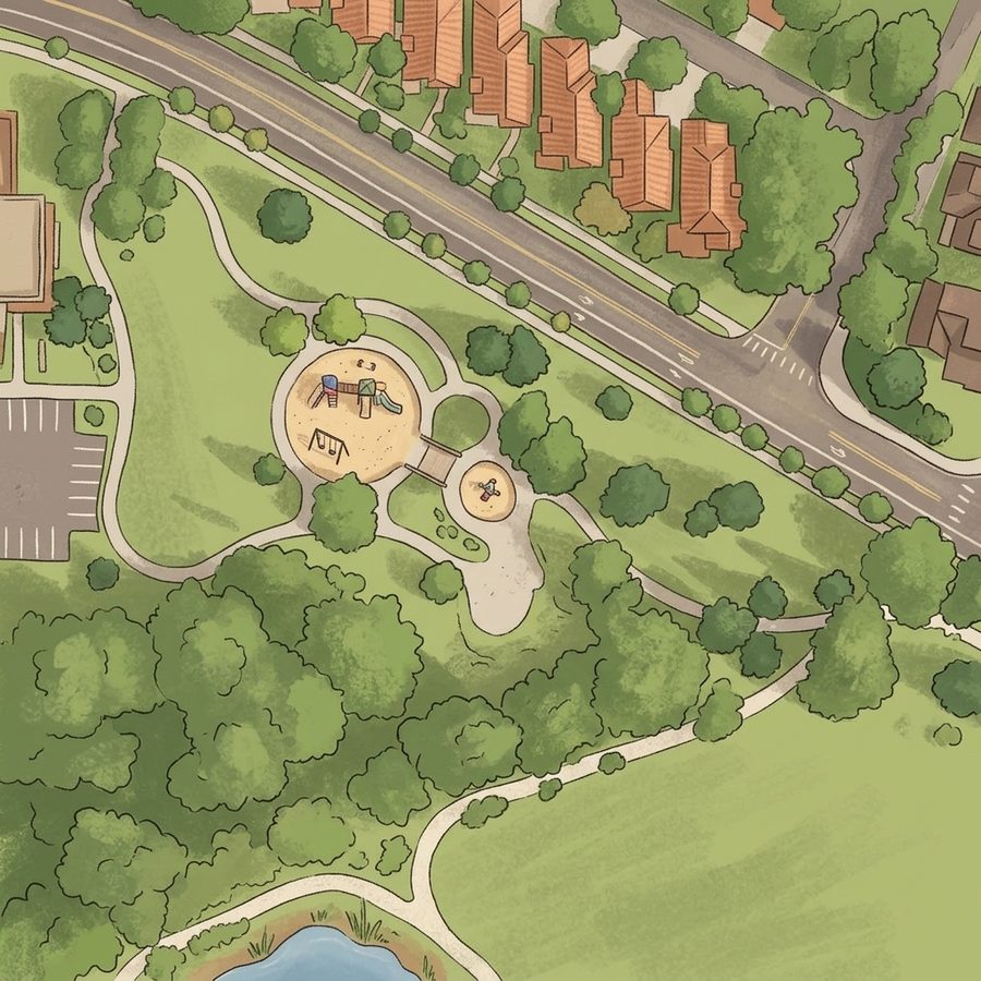 Illustrated map of Michael Northey Park