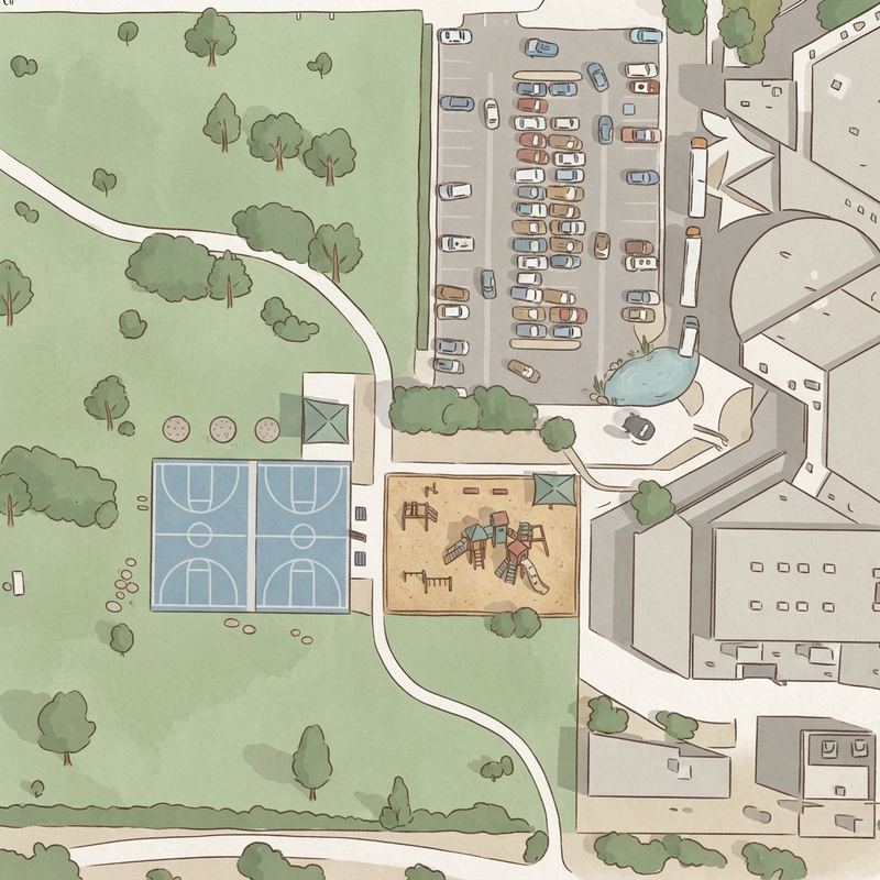 Illustrated map of Michelle Brooks-Totress Park