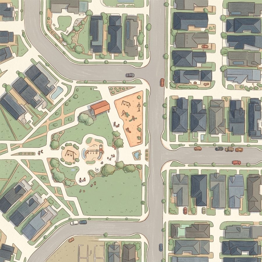 Illustrated map of Midtown Home Plate Park
